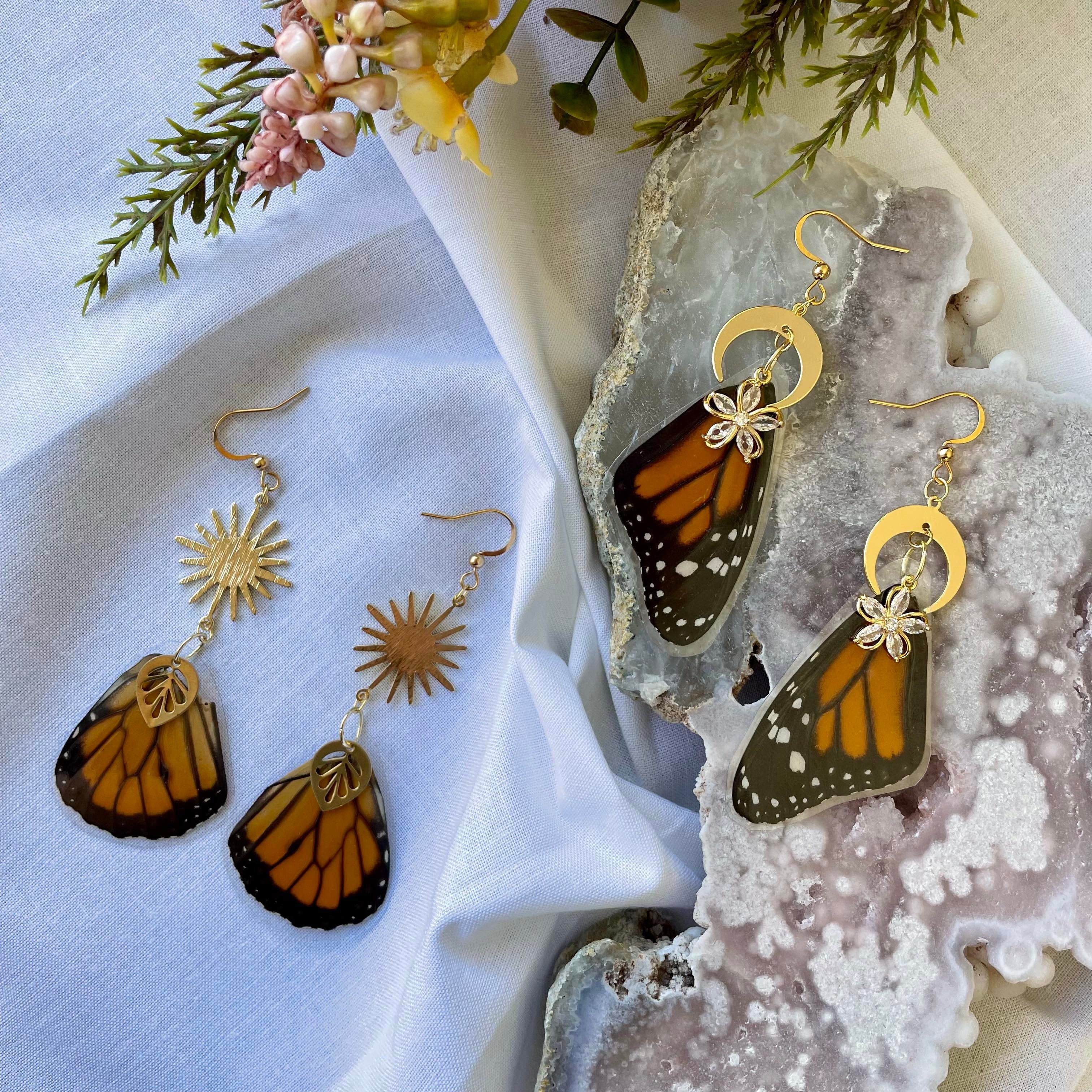 Handmade Dragon Butterfly Wing Earrings – Intuita Shop