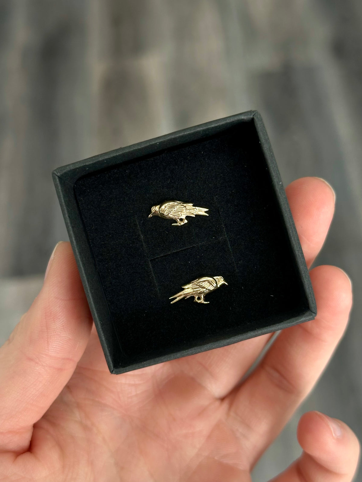 Crow Stud Earrings | Bronze w/ s925 Sterling Silver Posts