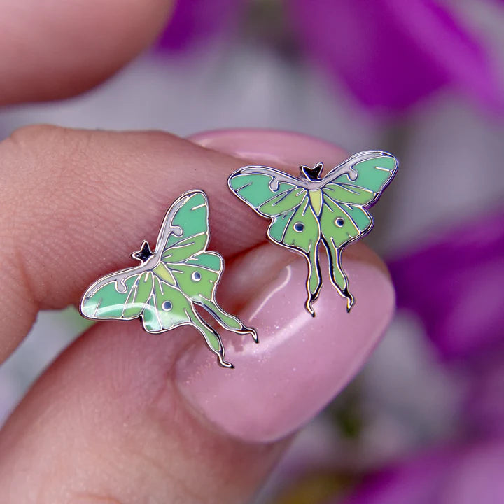 Luna Moth Enamel Jewellery | Silver