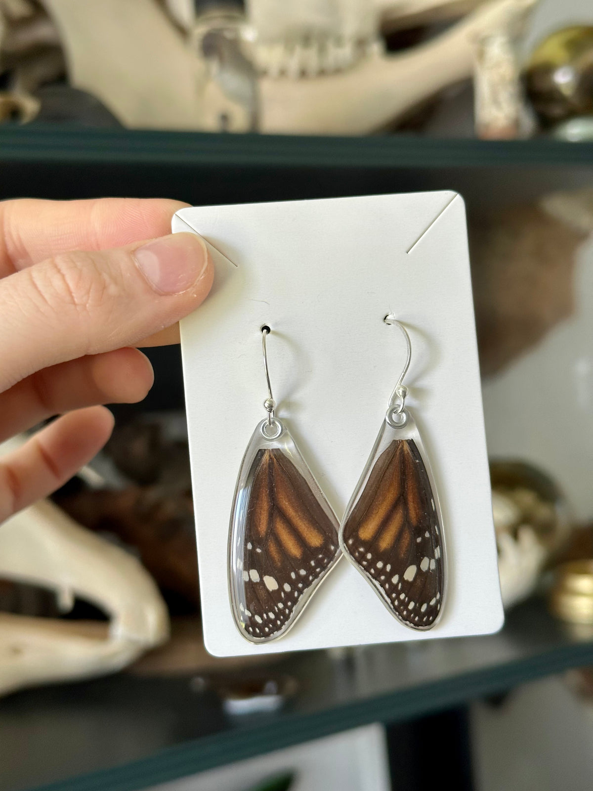 Resin s925 Earrings | Monarch Forewings