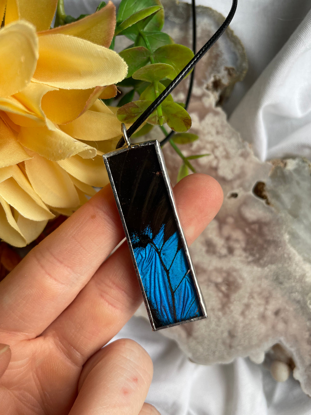 Papilio Ulysses Butterfly Wing Pendant