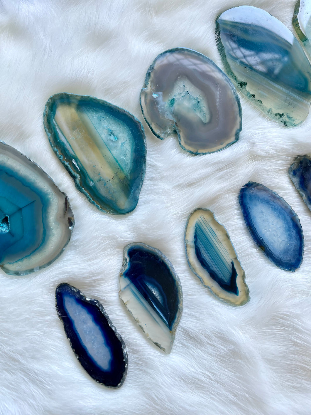 Agate Slice | Dyed Blue