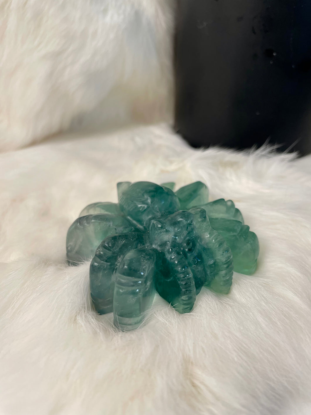 Fluorite Spider Carving